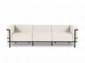 3-osobowa sofa ogrodowa Cannes beż z czarną ramą