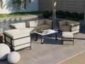 3-osobowa sofa ogrodowa Cannes beż z czarną ramą