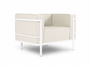 Fotel ogrodowy Cannes beż z białą ramą