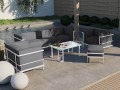 Fotel ogrodowy Cannes ciemno szary z białą ramą