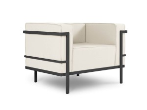 Fotel ogrodowy Cannes beż z czarną ramą