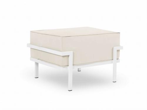 Pufa ogrodowa Cannes beż z białą ramą