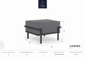 Pufa ogrodowa Cannes ciemno szara z białą ramą
