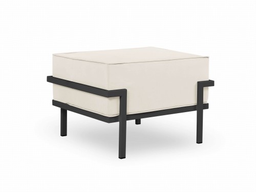 Pufa ogrodowa Cannes beż z czarną ramą