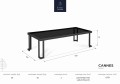 Biały stolik ogrodowy Cannes 60x150