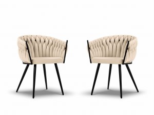 Zestaw beżowych krzeseł ogrodowych Simi