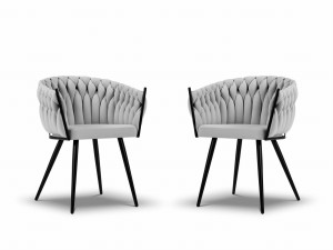 Zestaw szarych krzeseł ogrodowych Simi