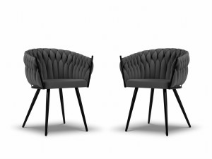 Zestaw antracytowych krzeseł ogrodowych Simi