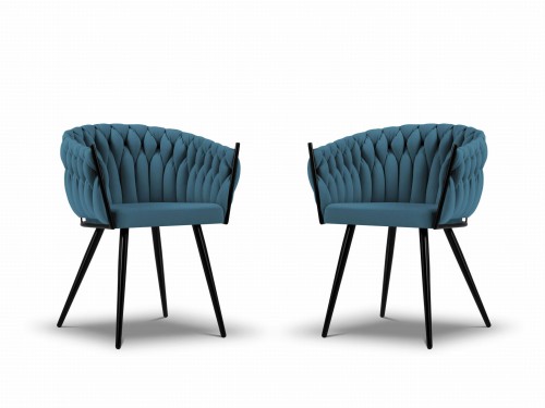 Zestaw niebieskich krzeseł ogrodowych Simi