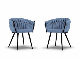 Zestaw błękitnych krzeseł ogrodowych Simi