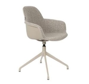 Nowoczesne krzesło obrotowe z podłokietnikami Albert Kuip taupe boucle