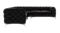 Pikowany narożnik Chesterfield Chloe Czarny 2x2