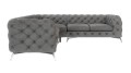 Pikowany narożnik Chesterfield Chloe Szary 2x2