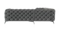 Pikowany narożnik Chesterfield Chloe Szary 2x2