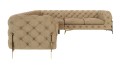 Duży pikowany narożnik Chesterfield Chloe Bis Ciepły Beż 3x2