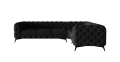 Pikowany narożnik Chesterfield Chloe czarny 3x1