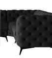 Pikowany narożnik Chesterfield Chloe czarny 3x1