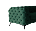 Pikowany narożnik Chesterfield Chloe butelkowa zieleń 3x1