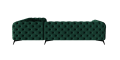 Pikowany narożnik Chesterfield Chloe butelkowa zieleń 3x1