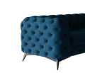 Pikowany narożnik Chesterfield Chloe granatowy 3x1