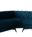 Pikowany narożnik Chesterfield Chloe granatowy 3x1