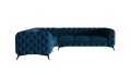 Pikowany narożnik Chesterfield Chloe granatowy 3x1
