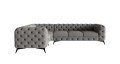 Pikowany narożnik Chesterfield Chloe szary 3x1