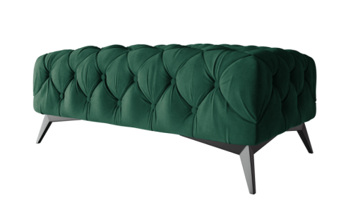 Duża pikowana pufa Chesterfield Chloe butelkowa zieleń