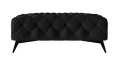 Duża pikowana pufa Chesterfield Chloe czarna