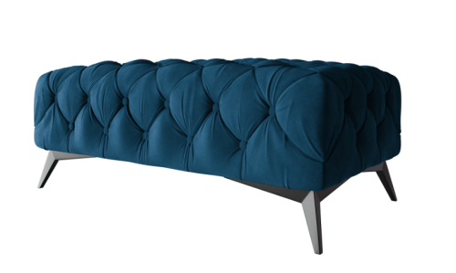Duża pikowana pufa Chesterfield Chloe granatowa