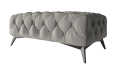 Duża pikowana pufa Chesterfield Chloe szara