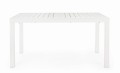 Biały rozkładany stół ogrodowy Hilde 140-210x77
