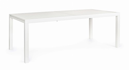 Biały rozkładany stół ogrodowy Hilde 200-300x100