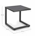 Antracytowy stolik boczny aluminium Hilde