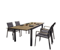 Zestaw jadalniany Elias antracytowy 140 i 6 krzeseł