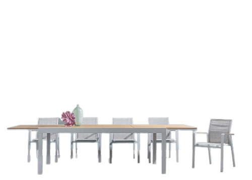 Zestaw jadalniany Elias biały 200 i 8/10 krzeseł