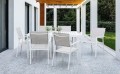 Zestaw jadalniany Hilde biały aluminium 160 i 6/8 krzeseł