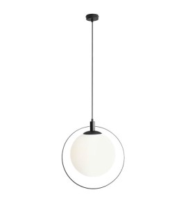 Minimalistyczna lampa wisząca AURA biało czarna