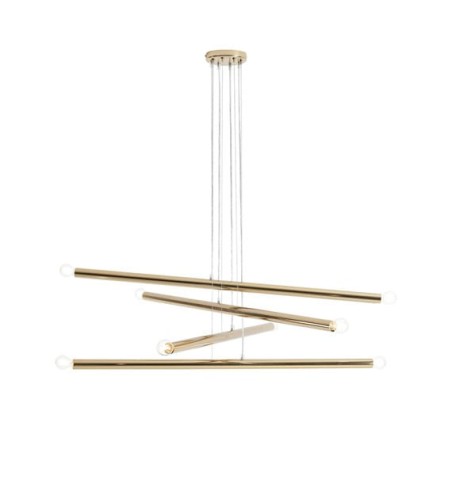 Lampa wisząca TUBO 8 złota