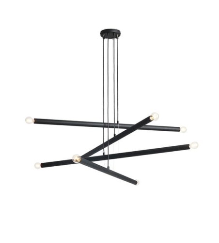 Lampa wisząca TUBO 8 czarna