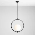 Lampa wisząca SOL biała kula z czarnym