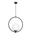 Lampa wisząca SOL biała kula z czarnym