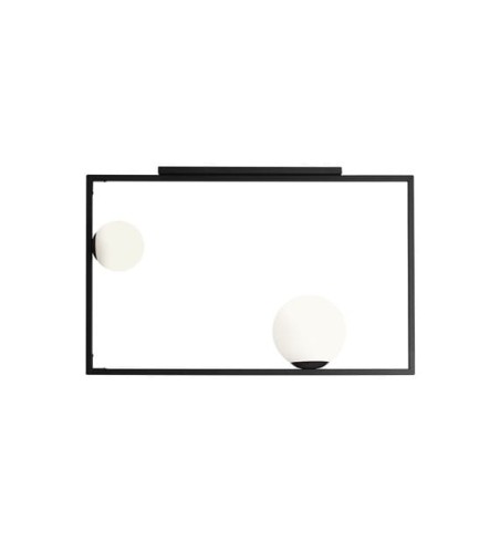 Geometryczny plafon FRAME 2 czarny poziomy