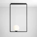 Geometryczny plafon FRAME czarny z kulą