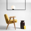 Geometryczny plafon FRAME czarny z kulą poziomy