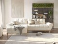 Rozkładana sofa narożna Balotto jasny beż