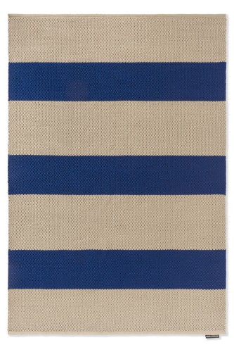 Beżowo Niebieski Dywan Zewnętrzny w Paski ELECTRIC BLUE