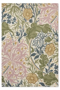 Zielono Różowy Dywan Zewnętrzny w Kwiaty SEAWEED