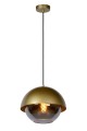 Lampa wisząca Cooper mosiądz i dymione szkło