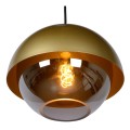 Lampa wisząca Cooper mosiądz i dymione szkło